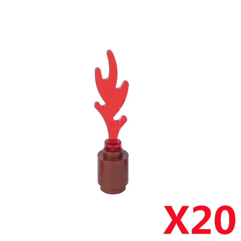 MOC Medieval Campfire Building Block Flame Wave Candle Transparent Wine Bottle Educational Toy Compatible Accessories Brick K054