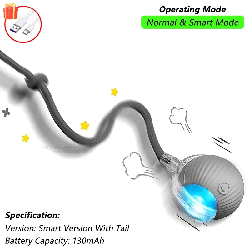 This Interactive Spherical Toy for Cats Features an Automatically Rotating Tail Ball Design and Is Rechargeable Electric Pet Toy