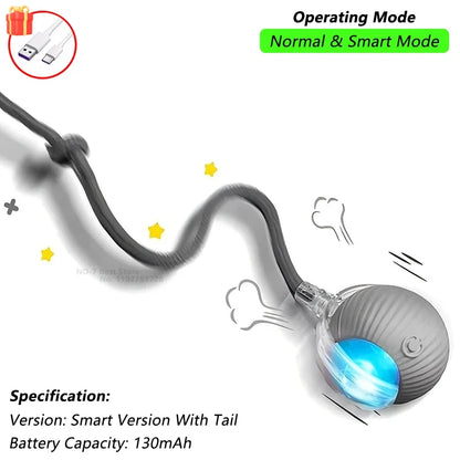 This Interactive Spherical Toy for Cats Features an Automatically Rotating Tail Ball Design and Is Rechargeable Electric Pet Toy