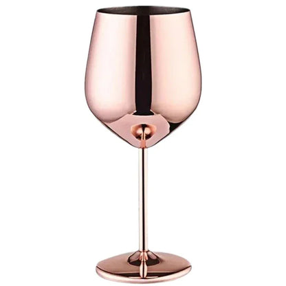 500ml Stainless Steel Wine Glass Goblet 304 Rose Gold Silver Gold Color, Durable Metal Cup for Red Wine Champagne Bar Party