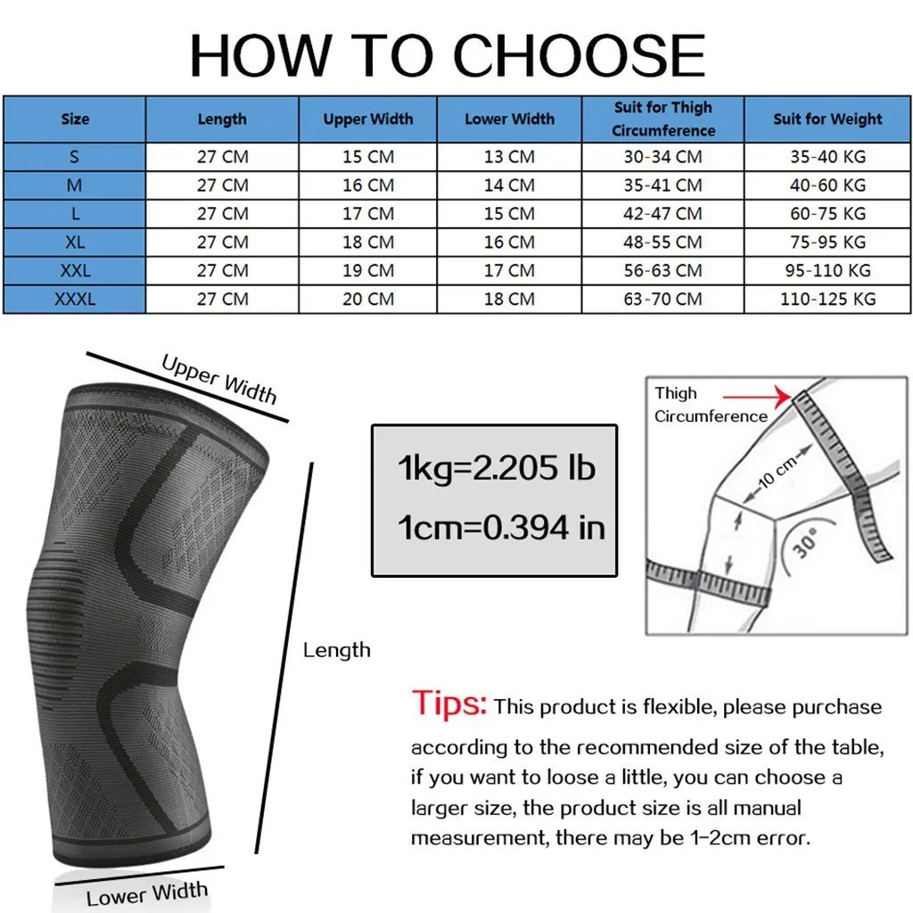 WOSWEIR-1 PC Elastic Knee Pads Nylon Sports Fitness Kneepad Fitness Gear Patella Brace Running Basketball Volleyball Support
