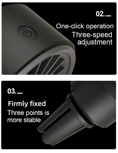 New car aromatherapy fan, USB cool seven color ambient lighting, three adjustable car fans, large truck van car fan