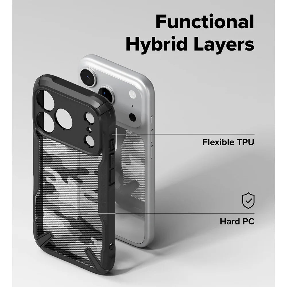 Ringke Fusion-X Compatible with iPhone 17 Pro Case Hard Back Shockproof Soft TPU Frame protector for iphone Cover