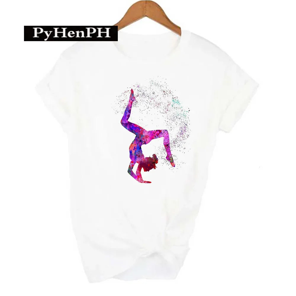 Gymnast Dancer T Shirt  Fashion Gymnast Artistic Gymnastics Printed T-shirt for Women Parent-child Clothing Oversized T Shirt