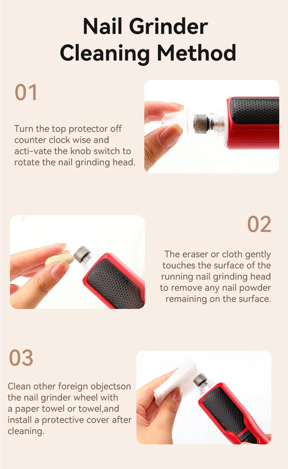 ROJECO Pet Electric Nail Grinder Rechargeable Dog Paw Grooming Nail Clipper LED Light 7 Speeds Adjustable Cat Claw Nail Grinder