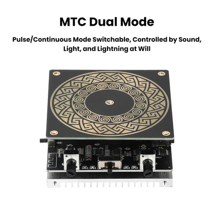 Mini Tesla Coil with Bluetooth Music Sync Adjustable Arc Length Touchable Safe Low-Voltage Design RGB Light Show