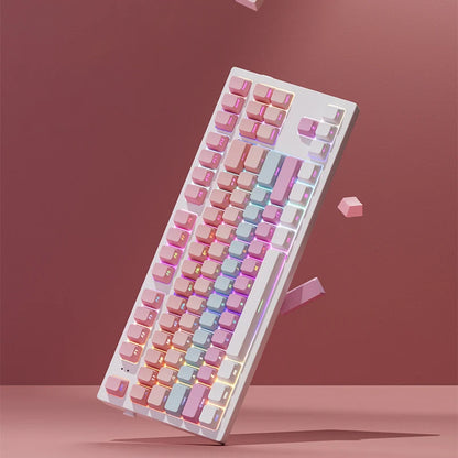 Babysbreath Side Print Shine Through Keycap Cherry Profile Double Shot PBT Keycaps 130 Key for Cherry MX Switches Gamer Keyboard