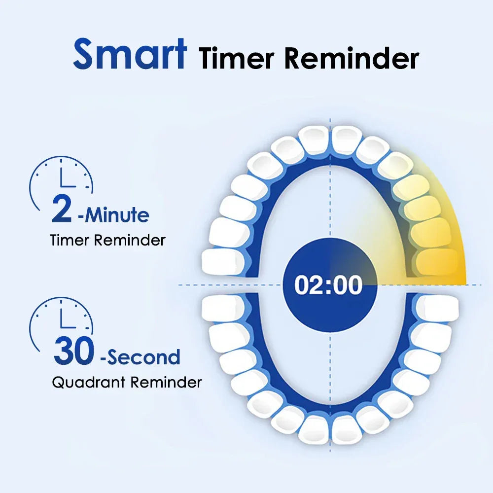 Rotary Electric Toothbrush Rechargeable 5 Modes Sonic Vibration Tooth Brush Adults Rotating Toothbrushes Teeth Cleaner 4 Heads