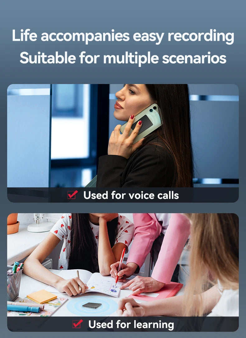 New8-128GB AI ChatGPT-4 Intelligent Voice Recorder Audio App Phone Call Record Transcribe Summarize 58LanguageTranslation Device