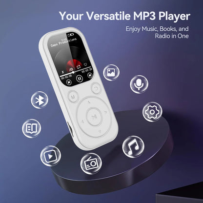 2026 New 1.8 inch Slim MP3 Player Bluetooth 5.4 — Portable Walkman, Compatible eBook Recording FM Radio Music Player