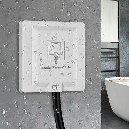 UK Plug 13A Recessed Bathroom Socket Panel with Hidden Waterproof Plug and Built-in Type 86 Kitchen Invisible 220V Socket