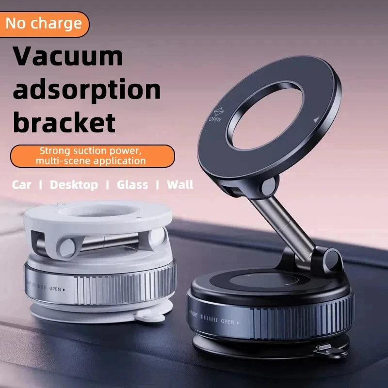 K007 Strong Magnetic Car Phone Holder Foldable Design 360° Adjustable Vacuum Mount for Car/Desk/Bathroom/Universal Use