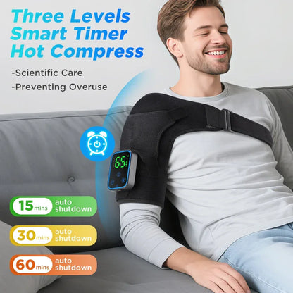Vibration Shoulder Steamer Belt Heated Shoulder Warmer Massager Electric Smart Massage Machine Temperature Adjust