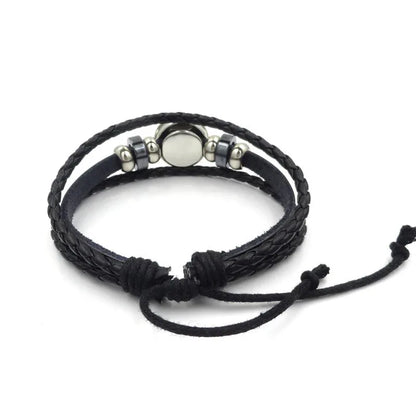 Lucifer Satan Baxter Glass Pendant Leather Knitted Bracelet Handmade Multi Layer Beaded Handicraft Gifts for Family, Girlfriend