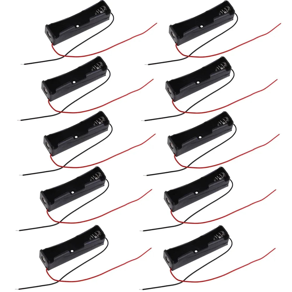 10PCS 1 Slots 18650 Power Bank Cases 1X 3.6V-4.2V 8650 Battery Holder Storage Box Case Battery Container With Wire Lead