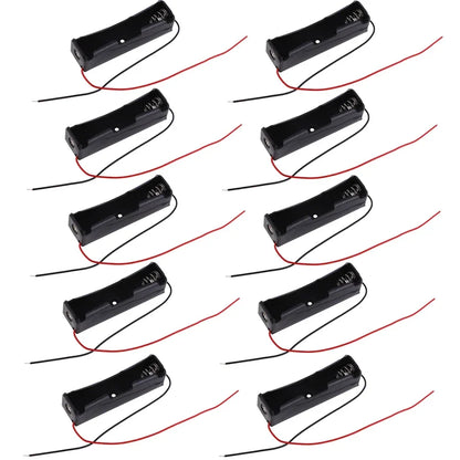 10PCS 1 Slots 18650 Power Bank Cases 1X 3.6V-4.2V 8650 Battery Holder Storage Box Case Battery Container With Wire Lead