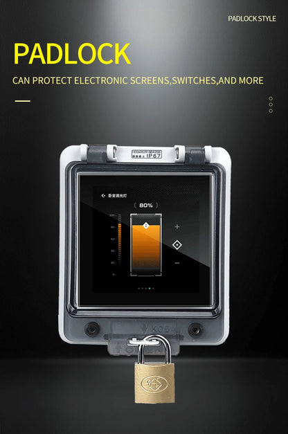 Outdoor Waterproof Window Cover with Lockable Circuit Breaker Electrical Box, Transparent Cover for IP67-Rated Button and Instru