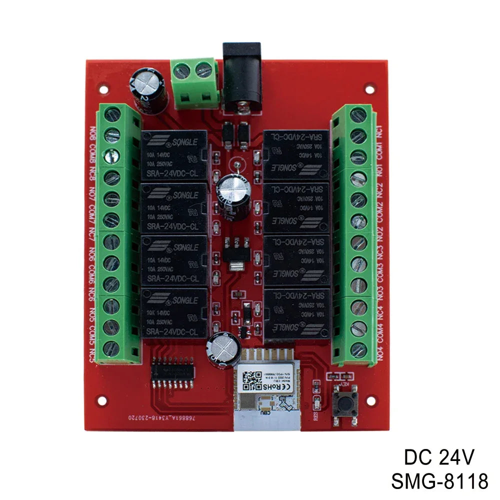 8CH Tuya Wifi Switch Module DC 12V 24V 8 Channels Wireless Relay Module APP Remote Control DIY Smart Home Automation