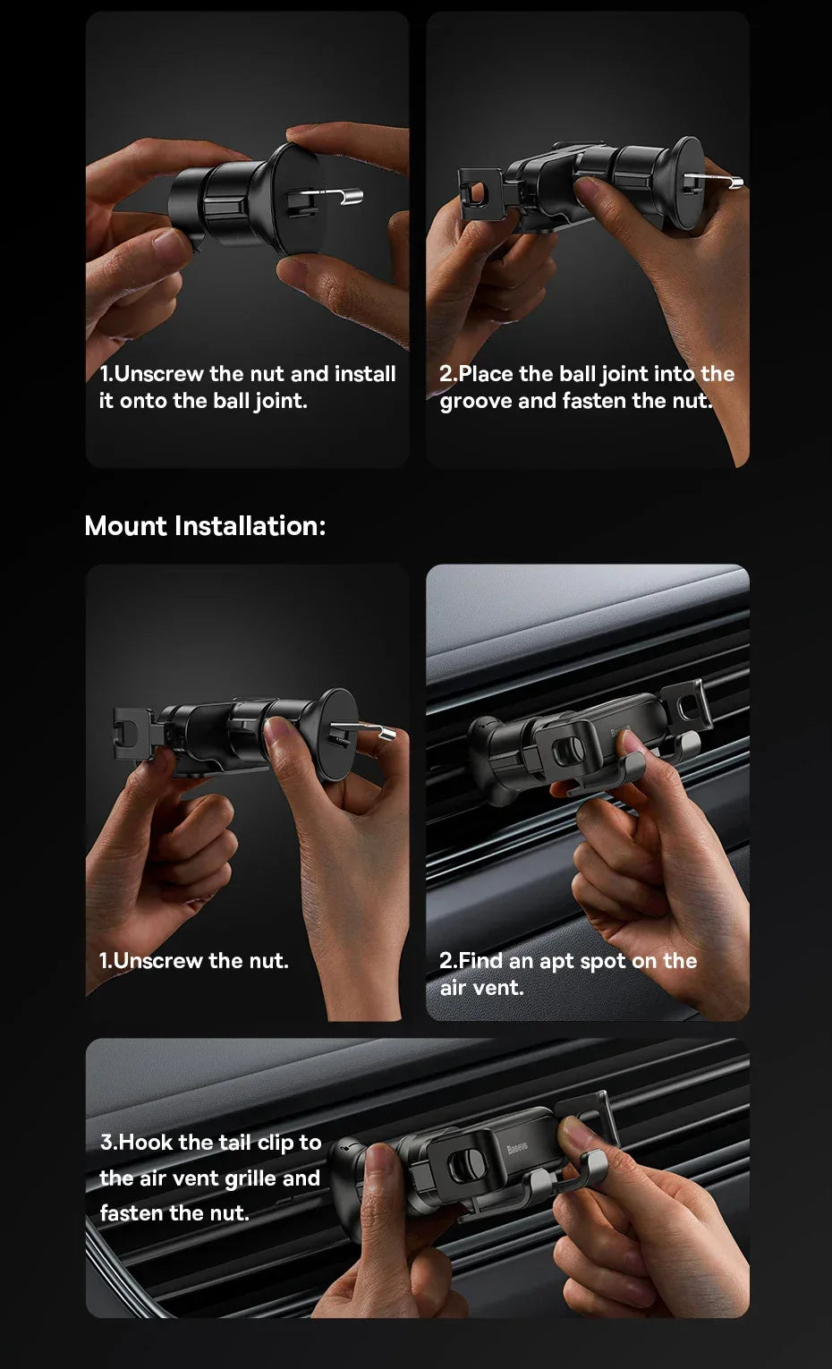 Baseus Car Phone Holder for Car Air Vent Mount Phone Holder Stand for iPhone Samsung Gravity Mobile Phone Holder Gps Flexible