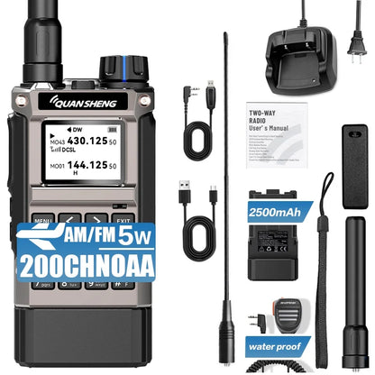 Quansheng UV-K1(8) Air Band Walkie Talkie 50-600MHz Full Band Receive UHF VHF Ham Radio Wireless Frequency Copy Type-C Charging