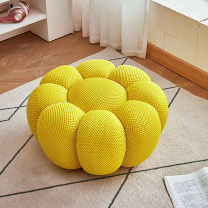 Nordic Sofa Pedal Simple Round Stool Low Ottomans Living Room Sofa Footstool 3D Fabric Creative Leg Footstool Pumpkin Footstools