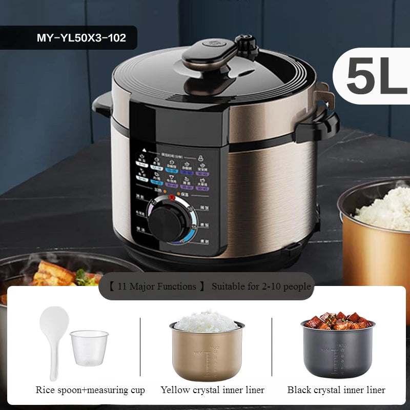 220V Electric Pressure Cooker Home Smart 5-liter Multi functional Pressure Cooker Rice Cooker