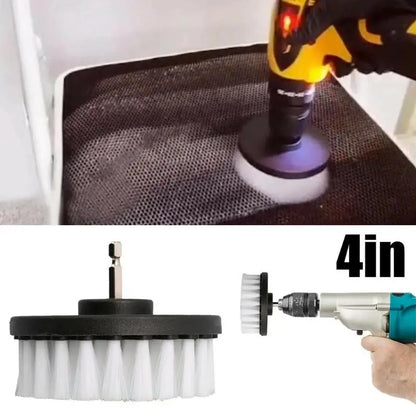 4-Inch Soft Drill Brush Attachment for Carpet, Leather, Upholstery, Glass & Tire Cleaning, Electric Scrubber Tool