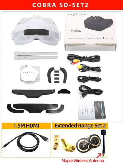 SKYZONE COBRA SD FPV Goggles 5.8G 48CH Diversity Receiver Screen Head Tracker Helmet 4.3inch LCD 800X480 For FPV RC Drone