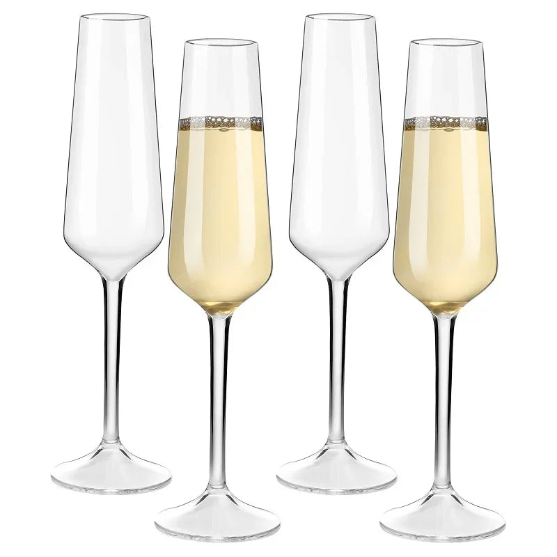 MICHLEY Unbreakable Champagne Flutes Glasses Set Plastic Tritan Sparkling Wine Glass For Wedding Party Picnic Barware 2/4 pcs