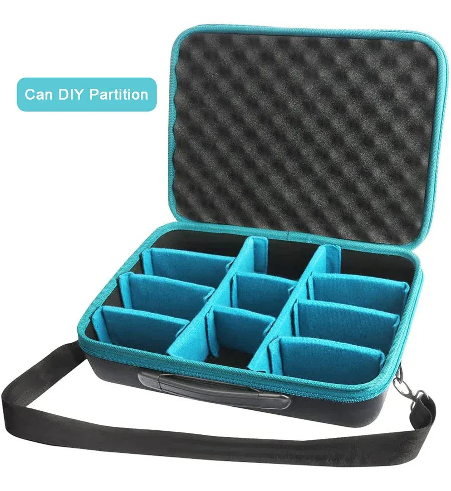 Waitley Portable Tool Battery Storage Case Waterproof accessories box For Makita ect batteries store carry, Can DIY partition
