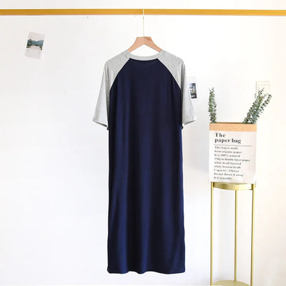 Plus Size 4XL 5XL Men's Summer Pajamas Modal Fabric Casual Soft Men's Nightgown Night Dress Male Oversized Bathrobe Mens Robe