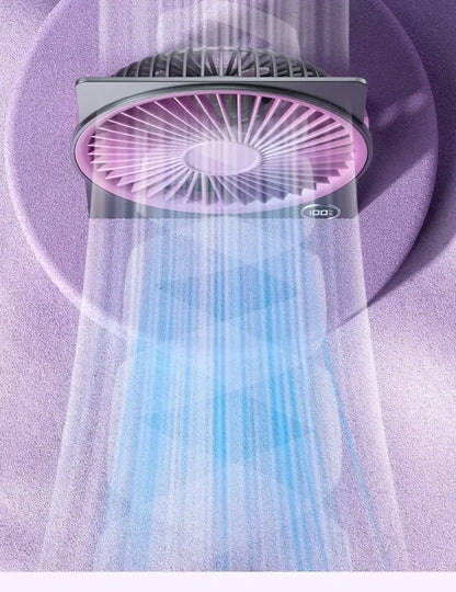 Ultra-thin Desktop Fan Digital Display USB Charging Strong Wind Portable Silent Card Style Fan Dormitory Office Summer Small Fan
