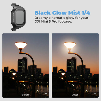 Freewell Everyday 4 Pack Filters for DJI Mini 5 Pro, Included UV, CPL, LPR and Glow Mist 1/4 Drone Filter Accessories
