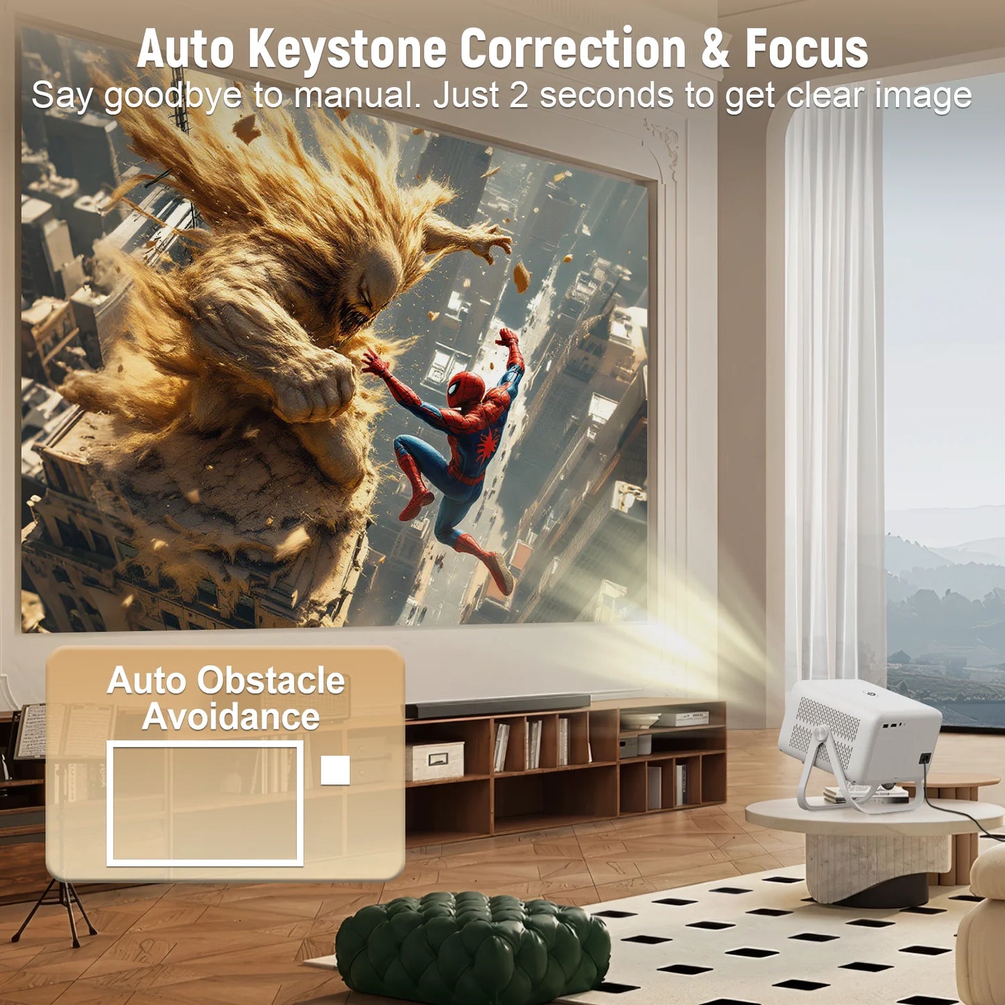 Velec 8K Video Decode Projector TP350 650 ANSI 1080P Auto Focus Android 14 H726 Portable Outdoor Smart Home Theater Projectors