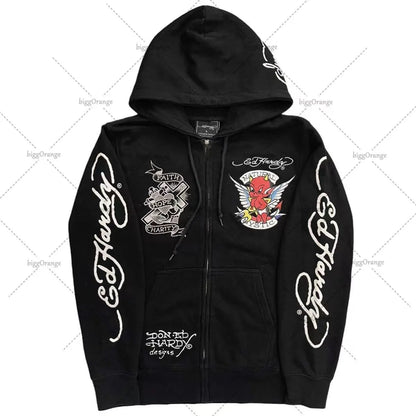 American Gothic Ro Skull Bones Oversized Hoodie Y2K Hip Hop Sle Streetwear No Brand Svel Other Material 00%