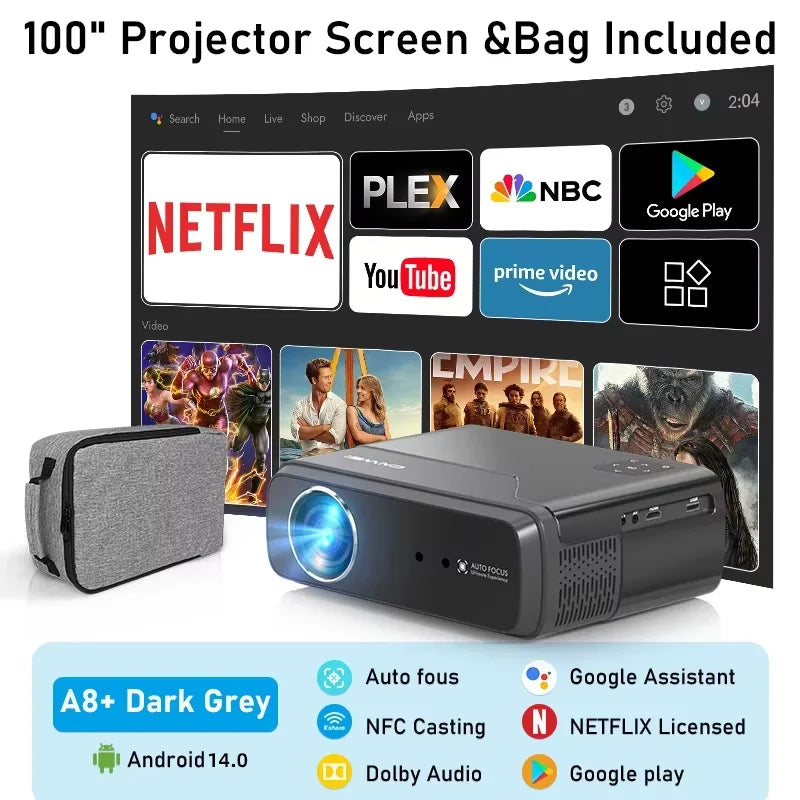 projector Portable 4K UHD HDR10 Home cinema Movie Google TV certified Gaming Outdoor MEMC Dust proof