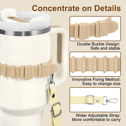 Eary Silicone Portable Water Bottle Carry Strap Handle Adjustable Water Bottle Sling Carrier With Strap Universal Cup Accessory