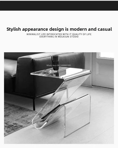 Hot Internet Celebrity Acrylic Creative Small Table Home Living Room Bedside Table Personality Simplicity Special Shape Small Co