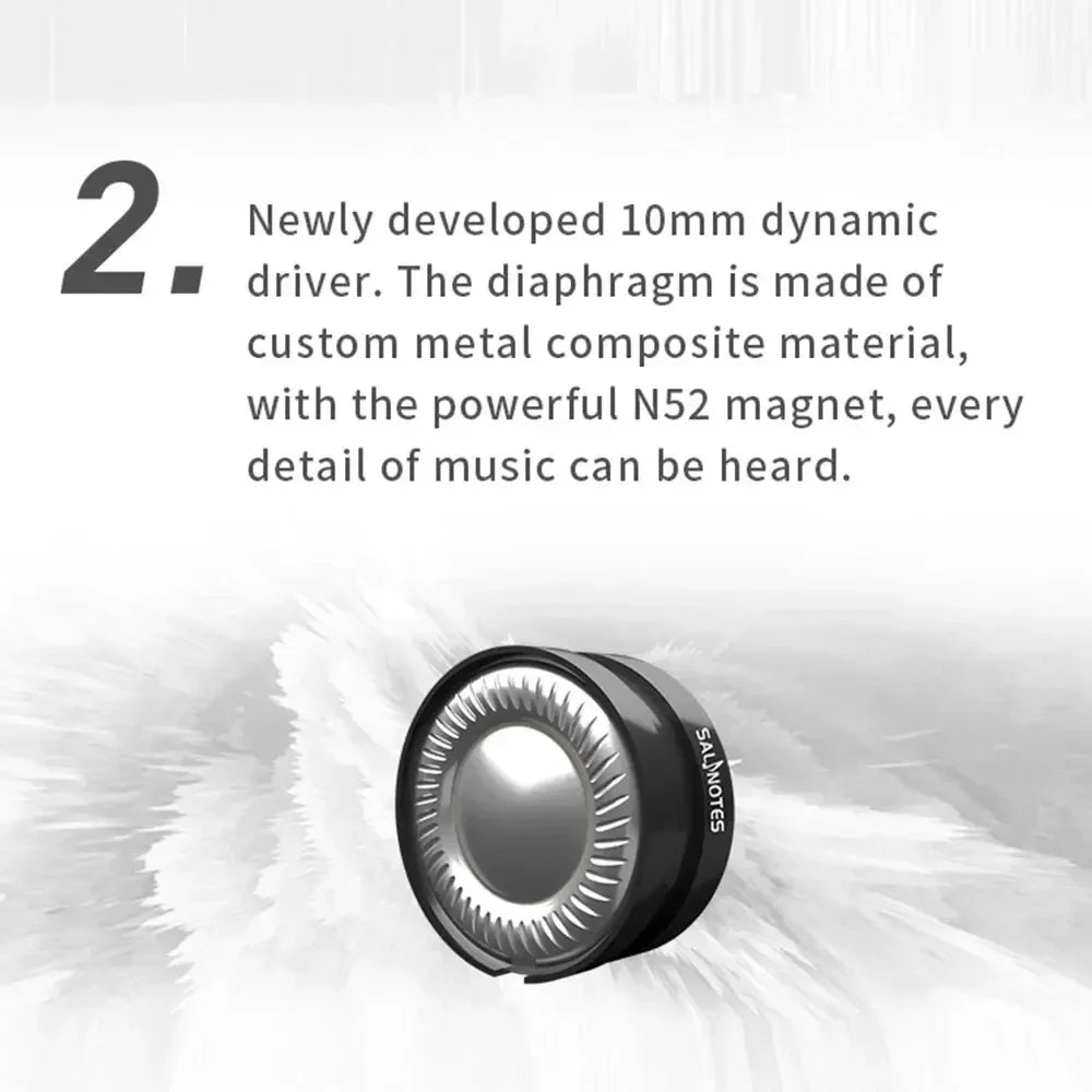 7Hz Salnotes Zero HiFi in Ear Earphone Metal Composite Diaphragm IEMs 10mm Dynamic Driver N52 Magnet Timeless Dioko