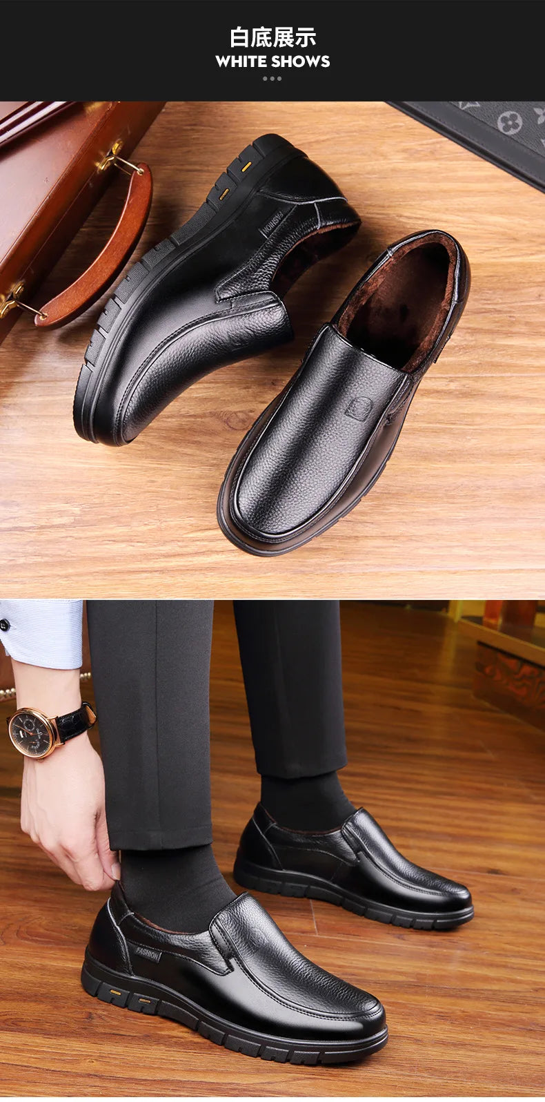 2026 Men's Shoes Genuine Leather Business Dress Leisure Middle-Aged and Elderly Dad's Shoes, Men's Leather Shoes 48 Size Summer