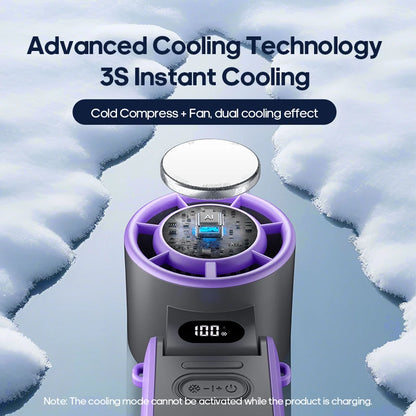 New Foldable Air Cooling Rechargeable Fan 3600mAh Portable Mini Handheld Fan 100-Speed Stepless Turbo Wind for Outdoor Travel
