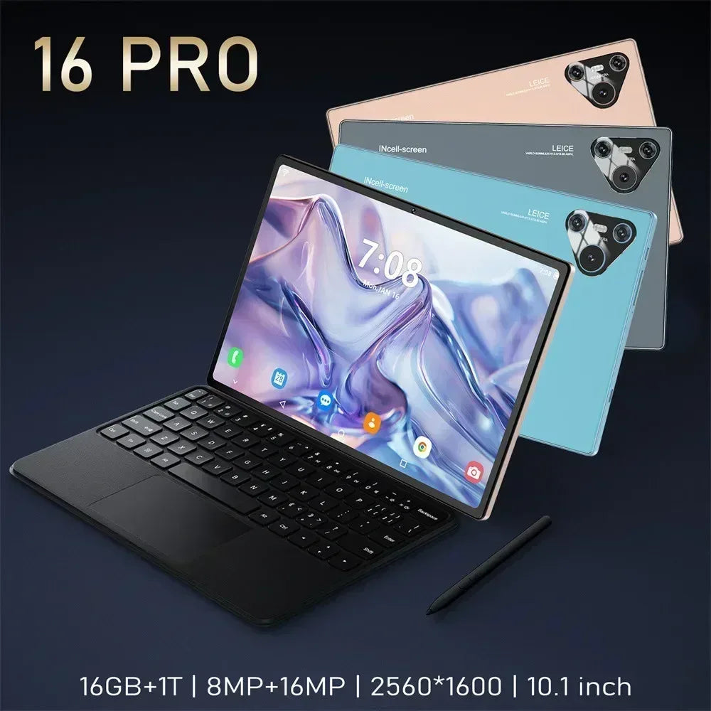 2025 Pad 16 Pro Tablet 5G Dual SIM 10000mAh Tablet 10 inch Android PC 22GB+2TB WIFI Snapdragon 870 Tablets For Children Kids Tab
