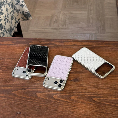Korean INS Polka Dot Pattern Electroplated Silver Phone Case for iphone 17 Promax 17pro 14 15 16 Promax Shockproof Cover Funda