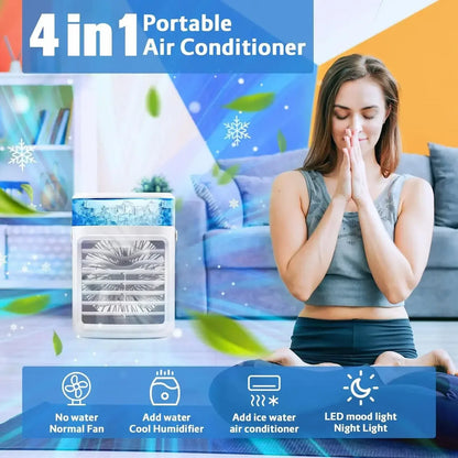 Portable Air Conditioner,3 Speed Personal Evaporative Air Cooler with Timer,450ml Water Tank Rechargeable,Quiet Portable Fan