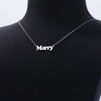 Custom Bubble Initial Letter Name Necklace For Women Men Personalized Letter Necklace  Stainless Steel Jewelry Mother's Day Gift