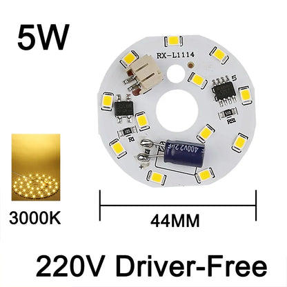 220V Driver-Free Light Panel LED Light Chip DIY Round Nordic Light Source Accessories Replacement Household Chandelier Bulb Patc