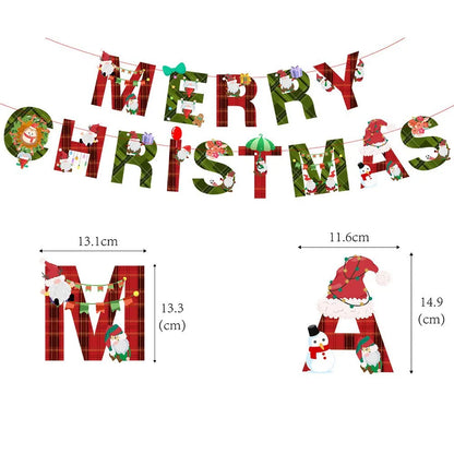 Christmas Banner Tree Ornaments Merry Decoration for Home 2025 Santa Claus Pendant Xmas Gifts New Year 2026 Flag Party Pulling