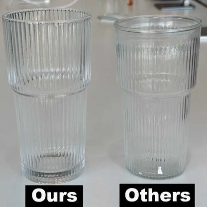 600ML Stripe Glass Coffee Cup With Lid and Without Cover Straw Transparent Drinking Glasses for Juice Iced Coffee Mugs Drinkware