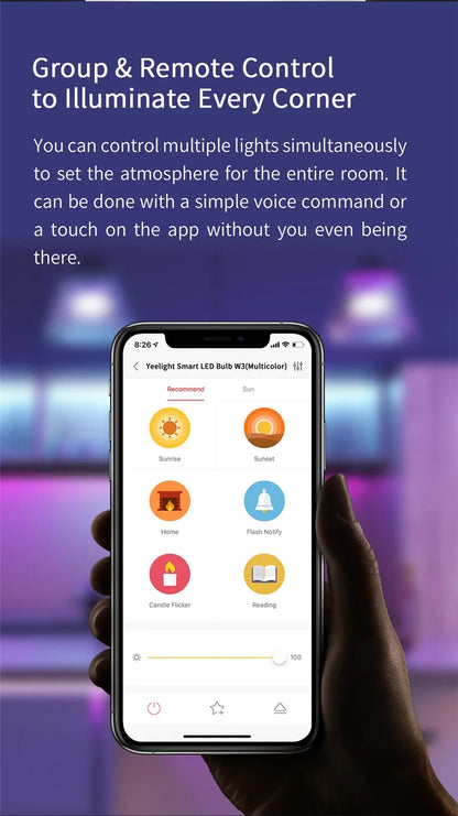 Global Version Yeelight Smart LED Bulb W3 E26 WiFi Connection Dimmable Voice Control Compatible with Mijia Google Home