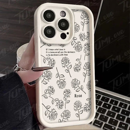 Rose Flower Bowknot Silicone Phone Case for Xiaomi Redmi Note 13 12 11 Pro Plus 12S 11S 10S 10 9 9S 8 12C 13C Matte Back Cover